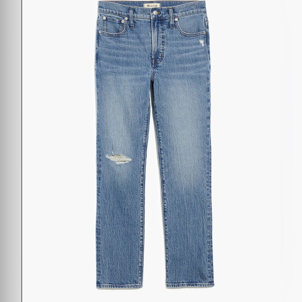 Madewell The Mid-Rise Perfect Vintage Jean Knee-Rip Edition size 27